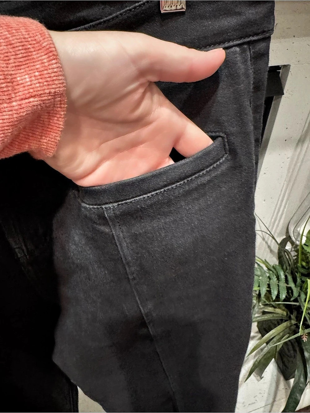 J. McLaughlin Emmie High Rise Front Seam Black Straight Jeans - Picture 5 of 8